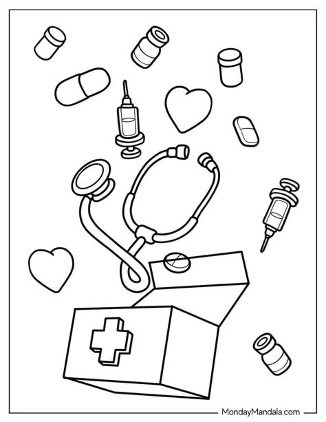 22 Doctor & Nurse Coloring Pages (Free PDF Printables) Medicine Coloring Pages, Cute Nurse Drawing, Medical Coloring Pages, First Aid Coloring Page, Nursing Coloring Pages, Medical Coloring Pages Free Printable, Doctor Coloring Pages Free Printable, Nurse Coloring Pages Free Printable, Doctor Play Printables