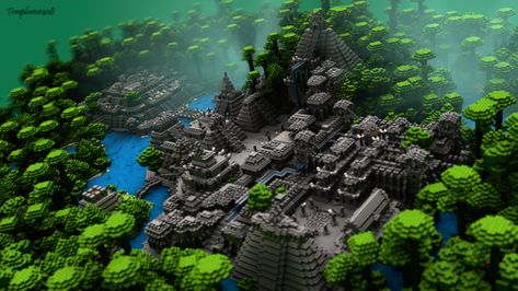 Mayan City Minecraft Project Minecraft Epic Builds, Jungle City, City Minecraft, Jungle Temple, Dark Jungle, Minecraft Structures, Mayan Cities, Easy Minecraft Houses, Bridge City