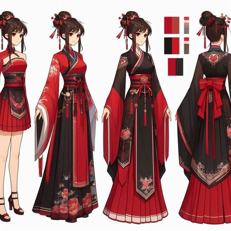 Japanese Traditional Clothing Drawing, Kimono Design Ideas, Kimono Design Drawing, Chinese Dress Drawing, Chinese Clothes Drawing, Kitsune Outfit, Demon Slayer Clothes, Chinese Oc, Chinese Character Design