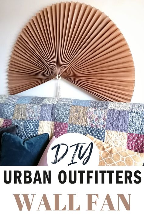 Do you want to add a touch of boho chic or oriental charm to your home décor without spending a fortune? Then this DIY video tutorial is for you. In this video, I show you how you can make a giant wall fan in the same style as the popular Palmera fan from Urban Outfitters but with only paper. This fan is not only stylish but also very cheap to make a diy dupe. So, if you are looking for a way to add a bit of boho flair to your home decor, be sure to check out my tutorial. Japanese Fan Wall Decor, Urban Outfitters Decor, Bed Fan, Artsy Crafts, Lion King Jr, Chinese Fan, Diy Wand, Folding Walls, Wall Fan