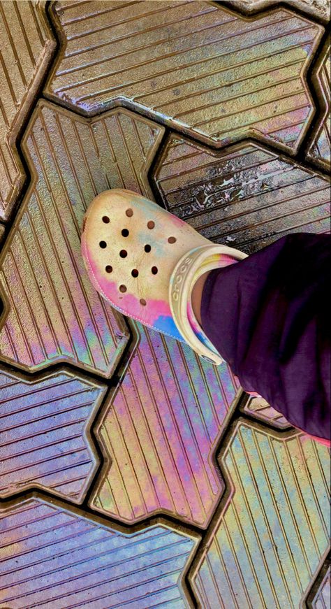 #multicolor #color #crocs Multicolor Outfit, Crocs Aesthetic, Color Mixing, Quick Saves, Color