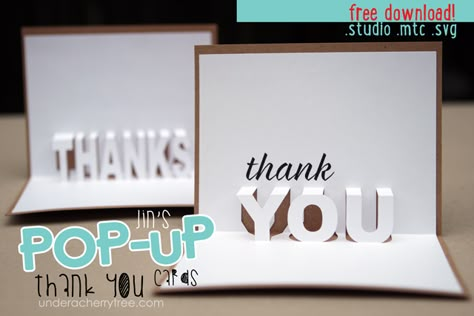 {free downloads} Jin's Pop-up Thank You cards Arte Pop Up, Tarjetas Pop Up, Pop Up Card Templates, Silhouette Cards, Papercraft Templates, Pinterest Templates, Cricut Cards, Up Book, Pop Up Book