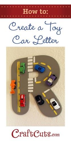 Use toy cars to create a whimsical monogram! | CraftCuts.com برق بنزين, Men Room, Diy Toys Car, Cool Kids Rooms, Cars Room, Ideas Room, Diy Projects For Kids, Grunge Room, Ideas Aesthetic