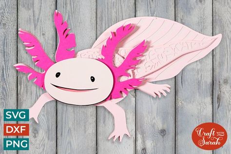 Cute Axolotl SVG | 3D Layered Axolotl SVG#3danimalsvg #animal3dlayeredsvg #animalmandala Life Cycle Project, Axolotl Svg, Axolotl Party, Screaming Goat, Htv Projects, Cute Axolotl, 3d Craft, Animal Svg, All Craft