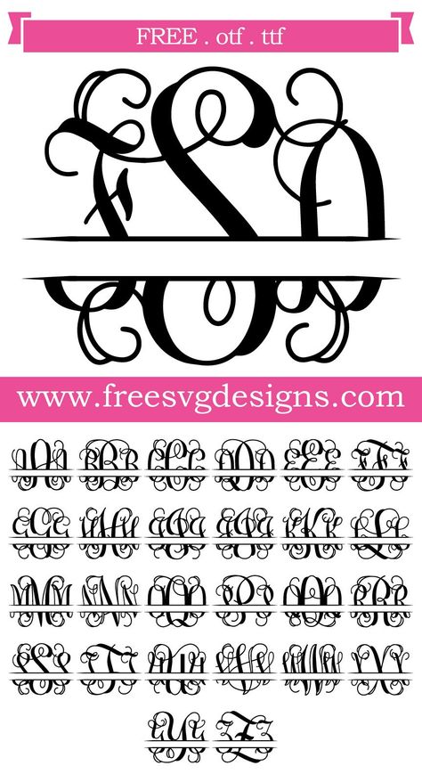 Free Svg Images, Vine Monogram Font, Svg Images For Cricut, Images For Cricut, Free Monogram Fonts, Free Fonts For Cricut, Vine Font, Christmas Fonts Free, Silhouette Fonts