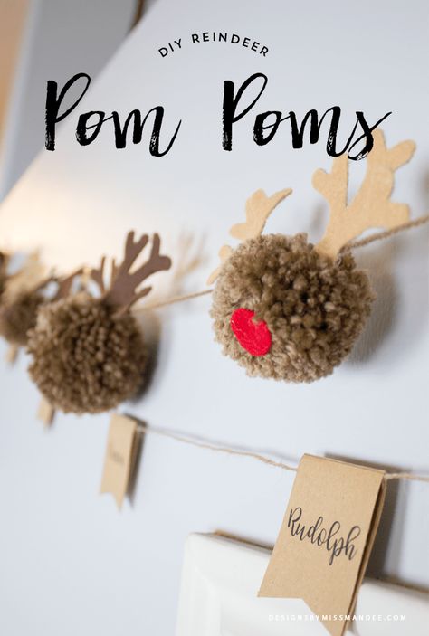 Christmas Crafts For Toddlers, Christmas Crafts For Kids To Make, Christmas Crafts To Make, Pom Pom Crafts, Unique Christmas Decorations, Diy Christmas Decorations Easy, Christmas Crafts For Gifts, Handmade Christmas Decorations, Holiday Crafts Christmas