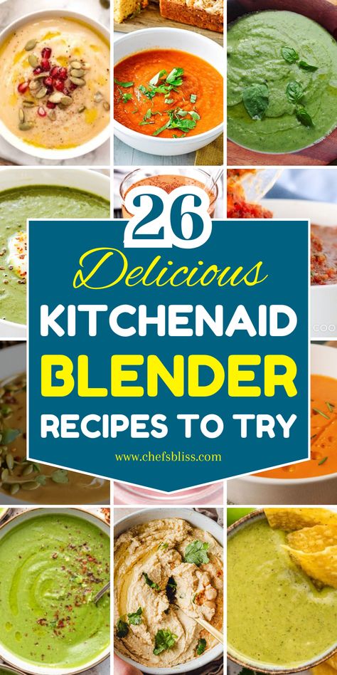 A KitchenAid blender is a versatile tool that can help you create a wide variety of delicious recipes with ease. From creamy soups and smoothies to dips and desserts, it’s perfect for whipping up quick meals and treats for any occasion. These 26+ KitchenAid blender recipes highlight the amazing potential of this kitchen appliance, making it easier than ever to blend, mix, and create flavorful dishes. Kitchen Aid Inspired Recipes, Mango Coconut Smoothie, Basil Smoothie, Cauliflower Alfredo Sauce, Kitchenaid Blender, Creamy Soups, Roasted Butternut Squash Soup, Blender Recipes, Dairy Free Options