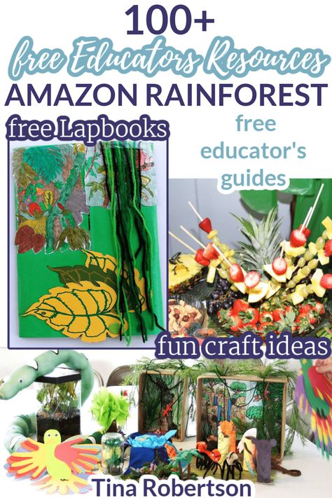 100 Tropical Rainforest Amazon Free Resources for Educators. You’ll love these over 100 resources to help you begin a homeschool unit study. Free tropical Amazon free resources like educator’s guides, crafts, lesson plans and printables. There is something for all ages. Begin planning your Amazon Rainforest study with these AWESOME resources. CLICK HERE to grab some ideas! Rainforest Activities For Kids, Rainforest Amazon, Rainforest Facts, Rainforest Crafts, Amazon Rainforest Animals, Prek Homeschool, Rainforest Project, Rainforest Activities, Steam Kids