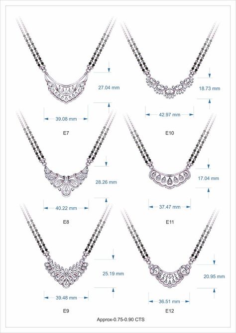 Tanmaniya Design, Diamond Sketch, Jewelry Rendering, Black Beads Mangalsutra Design, Diamond Mangalsutra, Art Jewelry Design, Jewellery Design Sketches, Jewelry Design Drawing, Jewelry Education