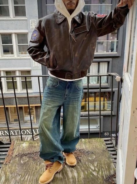 Timberland
Washed jeans
Baggy jeans
Leather jacket
Fashion
Style
Streetwear
Vintage Jeans Leather Jacket, Mens Outfit Inspiration, Washed Jeans, Outfit Inspirations, Leather Jacket, Mens Outfits, Leather, Quick Saves