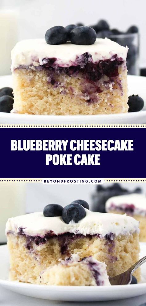 Poke Cake Vanilla, Vanilla Poke Cake Recipes, Vanilla Poke Cake, Blueberry Poke Cake, Cheesecake Poke Cake, Coconut Poke Cakes, Homemade Vanilla Cake, Poke Cake Recipe, Cake Mix Ingredients