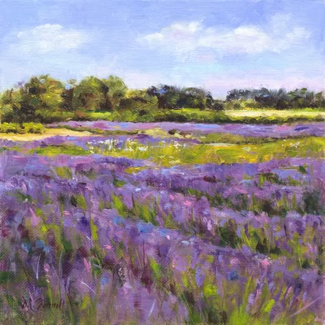 Field Of Purple Flowers Painting, Lilac Field, Beats Aesthetic, Cottagecore Painting, Prettiest Flowers, Lavender Paint, Field Paint, Grass Painting, Pastel Artwork