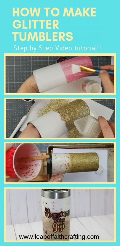 DIY Glitter Tumblers start to finish. #tumblers #glitter #freesvgfiles #cricut Faith Crafts, How To Make Glitter, Epoxy Tumbler, Diy Glitter, Glitter Tumblers, Diy Epoxy, Diy And Crafts Sewing, Custom Tumbler Cups, Tumbler Cups Diy