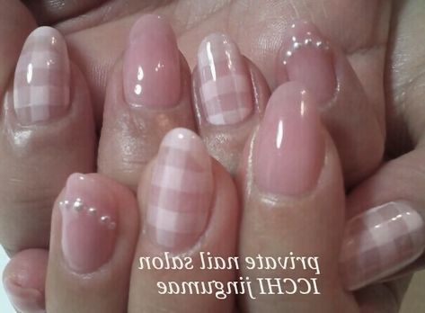 Light Pink Nails, Plaid Nails, Basic Nails, Pretty Gel Nails, Really Cute Nails, Kawaii Nails, Aesthetic Cute, Girls Nails, Dream Nails