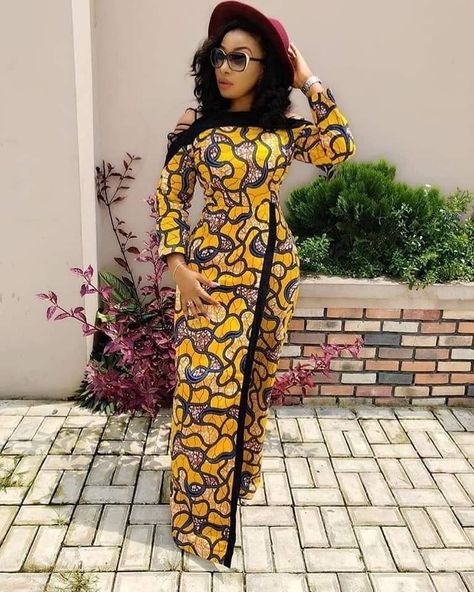 Trendy Ankara Styles Classy, Kitenge Dress Designs Unique, Kitenge Dress Designs, African Print Long Dress, Kitenge Dress, Latest Aso Ebi Styles, Trendy Ankara Styles, Long African Dresses, Ankara Dress Styles