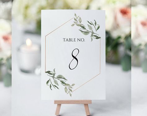 Greenery Table Numbers, Greenery Table Numbers Template, Elegant Wedding Table Numbers, Table Number for Wedding, Rustic Table Numbers Table Numbers Ideas, Elegant Wedding Table Numbers, Greenery Table Numbers, Table Numbers Wedding Elegant, Elegant Wedding Table, Rustic Table Numbers, Bridal Shower Menu, Numbers Template, Wedding Table Numbers Printable