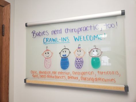 Crawl ins welcome!! Chiropractic Quotes Humor, Chiropractic Whiteboard Ideas, Chiropractic Board Ideas, Fall Chiropractic Boards, Chiropractic Posters, Chiropractic Office Decor, Chiropractic Humor, Chiropractic Benefits, Whiteboard Ideas