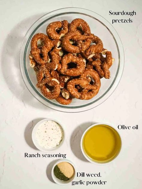 These garlic ranch pretzels are one of my favorite seasoned pretzel recipes. They're made with simple ingredients like ranch seasoning, garlic powder, dill weed, and olive oil, and have a delicious flavor. You have to make this addicting snack for your next party or as school snacks for kids! Pretzels With Popcorn Oil And Ranch, Garlic Ranch Pretzels Recipe, Ranch Flavored Pretzels, Dill Pretzels Recipes Popcorn Oil, Seasoned Pretzels Ranch Dill, Ranch Pretzels, Garlic Ranch, Seasoned Pretzels, School Snacks For Kids