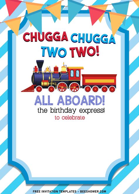 Cool 7+ Choo Choo Train Baby Shower Invitation Templates Train Theme Invitations, Train Themed Birthday Party, Train Birthday Party Invitations, Train Baby Shower, Train Invitation, Train Cake, Train Theme, Choo Choo Train, Baby Shower Bbq