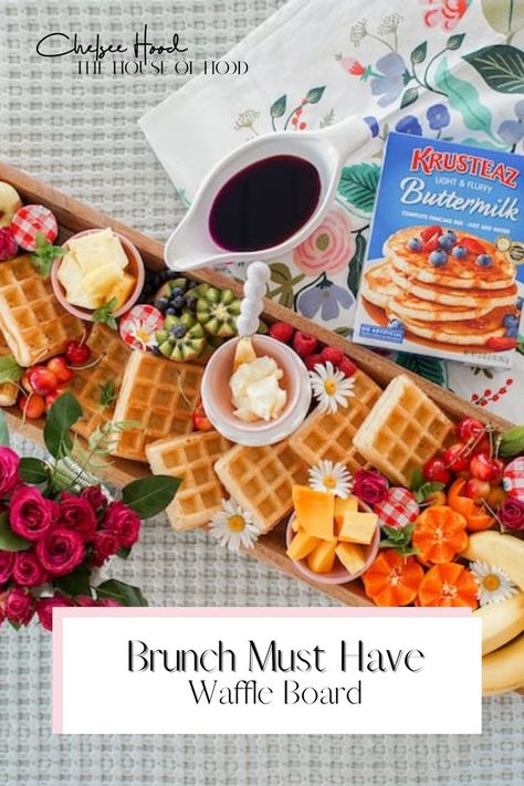 Putting together a brunch board couldn’t be easier! You can have sweet, savory or a mix of both! I went with summery fruits for this waffle board along with marionberry syrup. In the past, I’ve added bacon, sausage, eggs, etc. Check out this post over on Instagram where we shared a fun Spring pancake board. Mandalorian Party, Krusteaz Pancake Mix, Breakfast Charcuterie, Light And Fluffy Pancakes, Buttermilk Pancake Mix, Buttermilk Pancake, Rainbow Desserts, Food Set Up, Breakfast Table Setting