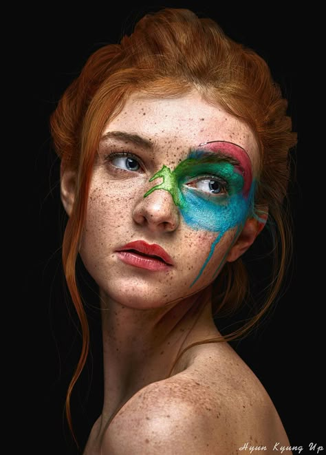 Watercolor Face, Photographie Portrait Inspiration, Face Photography, Poses References, Female Portraits, Creative Portraits, Portrait Inspiration, 인물 사진, Portrait Artist