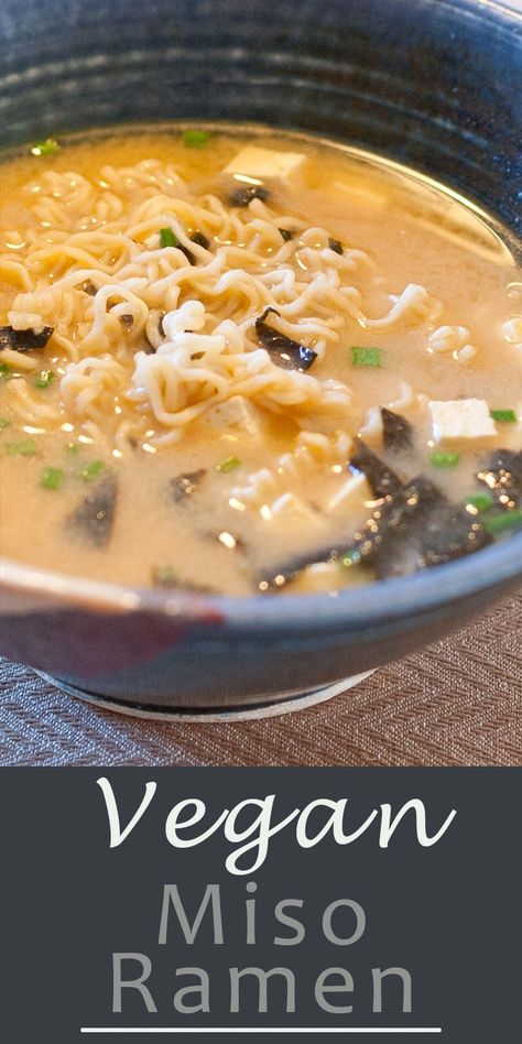 Miso Ramen Soup Recipe, Vegan Miso Ramen, Miso Ramen Soup, Ramen Soup Recipes, Miso Recipe, Carb Cycling Diet, Japanese Diet, Miso Ramen, Quick Easy Vegan