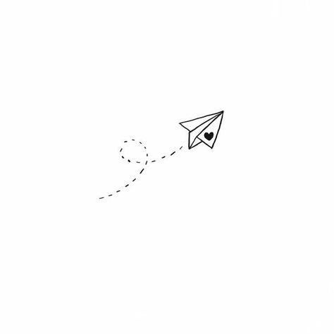 Paper Airplane Tattoos, Paper Plane Tattoo, Plane Tattoo, Airplane Tattoos, Small Shoulder Tattoos, Single Line Tattoo, Aries Tattoo, Name Card Design, Парные Тату