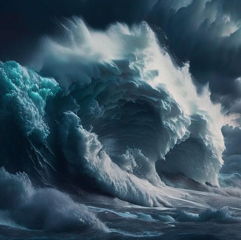 Drawtober 2024, Moses Art, Huge Waves, Large Waves, Wave Painting, Water Waves, Big Waves, Art Reference, Water