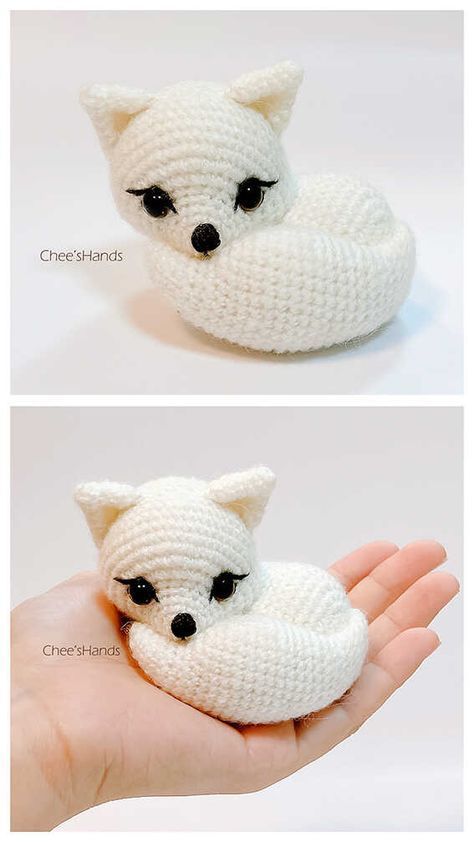 Crochet Arctic Fox Pattern Free, White Amigurumi Free Pattern, Fox Crochet Pattern Free Amigurumi, Amigurumi Fox Free Pattern, Fox Crochet Pattern Free, Crochet Fox Pattern Free, Volpe Artica, Fox Crochet Pattern, Fox Amigurumi