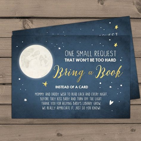 Baby Shower Bring a Book Card Love you to the Moon and Back Moon Baby Shower Twinkle Twinkle Star Book Insert Book card PRINTABLE 0017 Baby Shower Bring A Book, Star Baby Shower Theme, Star Book, Rainbow Printable, Moon Baby Shower, Bear Birthday Party, Barnyard Party, Moon Baby, Farm Birthday Party