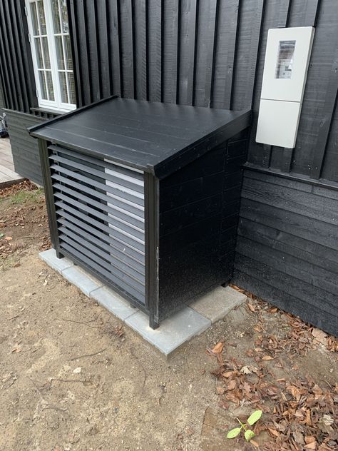 Heatpump Covers Outdoor, Sparrow Hawk, Heat Pump, Outdoor Area, Outdoor Storage Box, Lake House, Front Yard, Home Diy, Yard