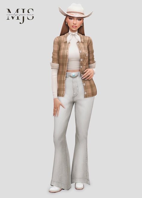 Sims 4 Aesthetic Soft Cowgirl Lookbook Sims 4 Country Cc Patreon, Sims 4 Cc Country Clothes Maxis Match, Sims 4 Cc Country Clothes Patreon, Womens Hair Sims 4 Cc, Boho Cc Sims 4 Clothes, Sims 4 Casual Cc, Sims 4 Cowgirl Cc Maxis Match, Sims 4 Horse Ranch Cc Maxis Match, Sims 4 Lookbooks Cc Female