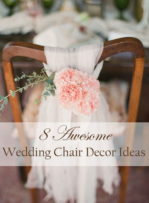 From the ceremony space to the reception, chair decors are a great way to express your personality on the big day, and many of them can be creative and easy DIY projects, from fabric bows, ribbons and flower wreaths. Here I’ve rounded up 8 ways to decorate your wedding chairs. Burnett’s Boards 1. Lace &[...] READ ARTICLE Decorate Wedding Chairs, Diy Folding Chair Covers, Wedding Chair Decorations Diy, Chairs For Wedding, Wedding Reception Chairs, Wedding Ceremony Chairs, Decorate Wedding, Rustic Wedding Backdrops, Romantic Rustic Wedding