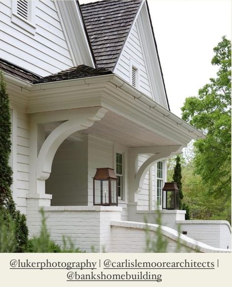 Front Door Overhang, Door Overhang, Brick Porch, Covered Entry, Entry Porch, Cedar Roof, Porch Columns, Copper Lantern, Home Farm