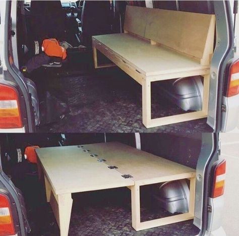 Folding bench/ bed Camper Van Conversions, Fold Up Beds, Campervan Bed, Camper Beds, Diy Campervan, Fold Out Beds, Camping Diy, Truck Bed Camper, Folding Bench