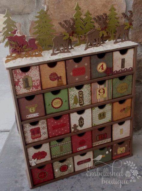 Advent Calendar House, Homemade Advent Calendars, Christmas Tree Advent Calendar, Wooden Advent Calendar, Xmas Design, Advent Calenders, Diy Advent Calendar, Countdown To Christmas, Christmas Advent Calendar