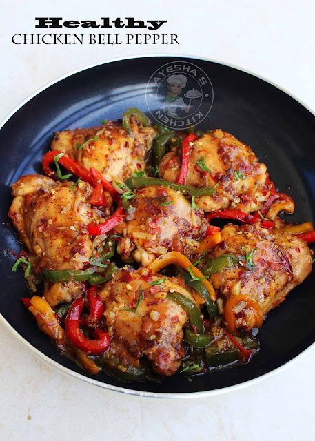 CHICKEN BELL PEPPER RECIPE - BEST CHICKEN THIGH RECIPE / HEALTHY RECIPES Chicken Bell Pepper Recipes, Chicken Bell Pepper, Pepper Recipes Healthy, Bell Pepper Recipe, Salad Feta, Stuffed Bell Peppers Chicken, Best Chicken Thigh Recipe, Italian Chicken Dishes, Healthy Chicken Thigh Recipes