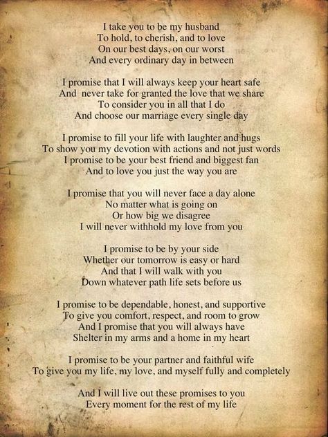 Wedding Vows Ideas, Write Your Own Wedding Vows, Wedding Vows That Make You Cry, Vows To Husband, Wedding Vows Quotes, Vows Ideas, Vows Quotes, Vow Examples, Best Wedding Vows