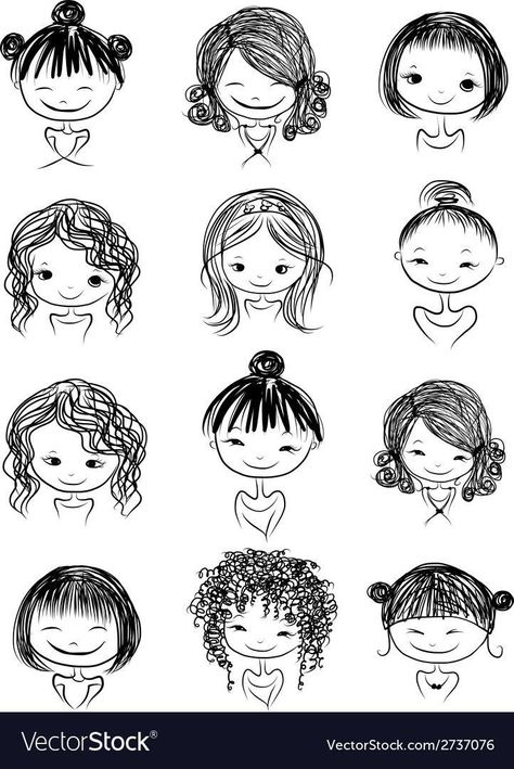 Doodle Girl, Characters Cartoon, Image Svg, Easy Doodle Art, Simple Cartoon, Cute Doodles Drawings, Cute Easy Drawings, Art Drawings For Kids, Simple Doodles