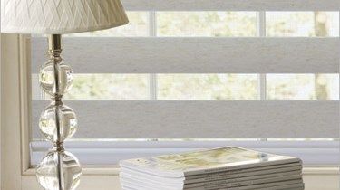 Blinds.com:  Flat Sheer Shade for Great Room Windows and Slider  in white Cabin Window Treatments, Privacy Blinds, Sheer Blinds, Zebra Shades, Zebra Blinds, Modern Blinds, Laura Ashley Home, Sheer Shades, Ashley Home