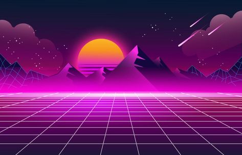 Retro Futuristic 80s Background 80s Background, 80s Wallpaper, Wallpaper Theme, Vaporwave Wallpaper, Retro Gaming Art, Wallpaper Purple, New Retro Wave, Animal Print Wallpaper, Retro Background