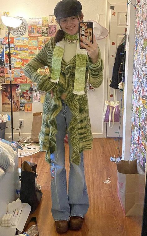 Fun Cardigan Outfit, Colourful Cardigan Outfit, Playful Aesthetic, Funky Outfits, Cardigan Outfits, Cute Comfy Outfits, Swag Style, Swaggy Outfits, Other Outfits