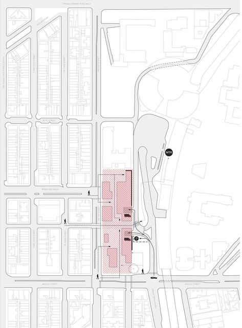 Context Map, Mong Kok, Architecture Design Presentation, Map Diagram, Public Theater, School Campus, Site Plans, Ground Level, Design Presentation