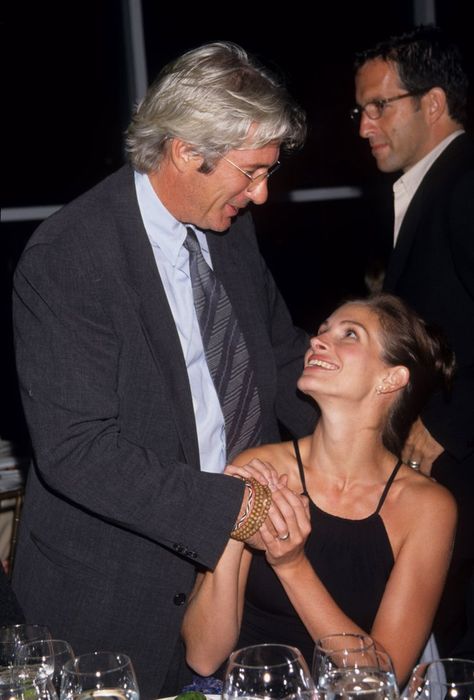 Pin for Later: See Julia Roberts's Smiliest Moments  Julia and Richard Gere stole warm glances while at an Amnesty International event in 1998. Richard Gere Julia Roberts, Robert Ri'chard, Relationship Astrology, Why I Love Him, Amnesty International, Richard Gere, Old Love, Julia Roberts, Cindy Crawford