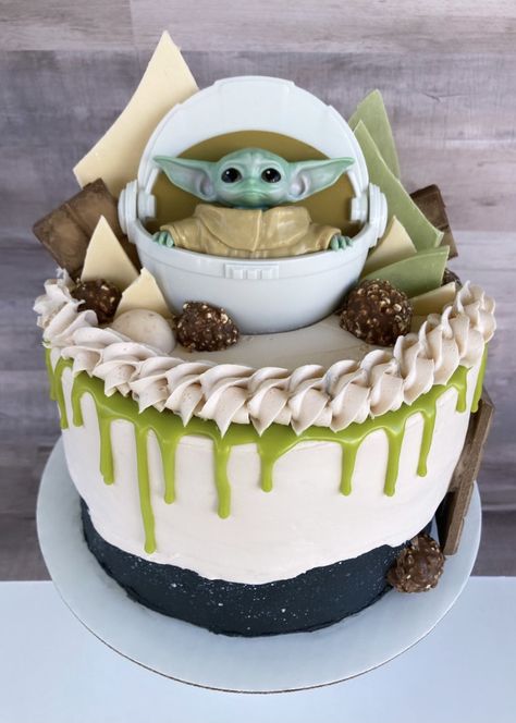 Grogu Cake Ideas, Baby Yoda Cake Ideas, Yoda Cake Ideas, Baby Yoda Birthday Cake, Yoda Cakes, Grogu Cake, Yoda Birthday Cake, Mandalorian Cake, Grogu Birthday