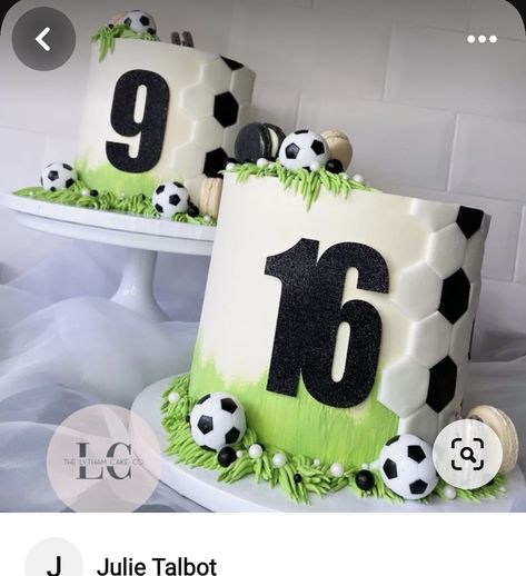 Soccer Cake Decorations, Soccer First Birthday Cake, Number 8 Football Cake, Soccer Themed Birthday Cake, Pastel Futbol Soccer, Football Cakes For Boys Birthdays, Football Birthday Cake Boys, 10 Birthday Cake Boy, Soccer Cakes For Boys