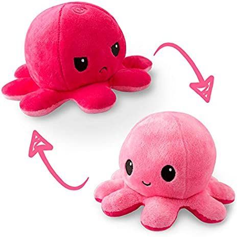 The Original Reversible Octopus Plushie | TeeTurtle’s Patented Design | Light Pink and Dark Pink | Show your mood without saying a word! https://amzn.to/3W6A1HB Flip Octopus Plush, Flip Octopus, Tiny Octopus, Reversible Octopus, Happy Lights, Octopus Plush, Different Emotions, Unicorn Plush, Anime Child