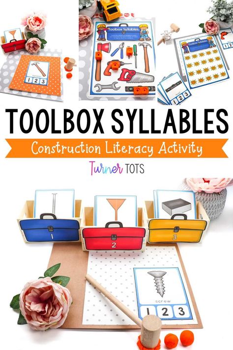 It’s time to freshen up your literacy centers, and this construction themed activity is perfect for introducing or reinforcing syllable counting! Your preschoolers will use the syllable counting cards to count the syllables then sort them into the numbered toolboxes. This easy to prep construction site activity for preschoolers is just what your students need to practice their syllable counting skills. Click to get this activity today! Construction Dramatic Play, Construction Theme Classroom, Syllables Activities, Literacy Activities Preschool, Activity For Preschoolers, Construction Signs, Science Skills, Construction Activities, Learning Abc