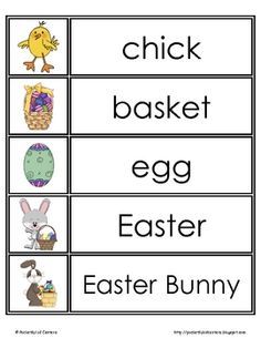 Spring Word Wall Words (free) Word Wall Preschool, Preschool Word Walls, Preschool Easter, Easter Kindergarten, Easter Classroom, Easter Lessons, Easter School, Spring Kindergarten, Spring Classroom