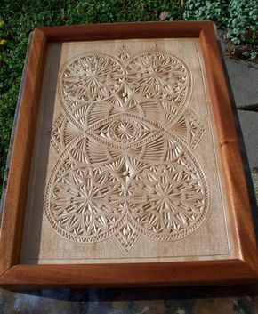 Chip Carved serving tray - Old Norwegian Pattern - by OzarkCarver ... Norwegian Pattern, Wooden Toys Diy, Wood Carving Furniture, Soap Carving, Norwegian Wood, Chip Carving, Wood Carving Patterns, Carving Designs, Wood Stone